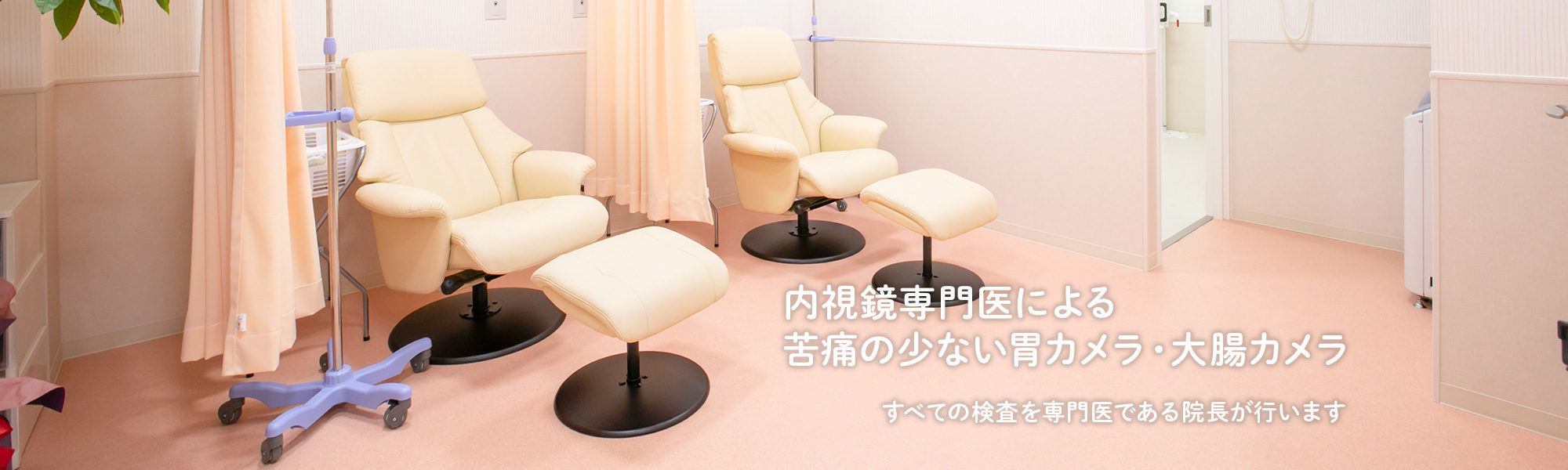 内視鏡専門医による苦痛の少ない胃カメラ・大腸カメラ すべての検査を専門医である院長が行います